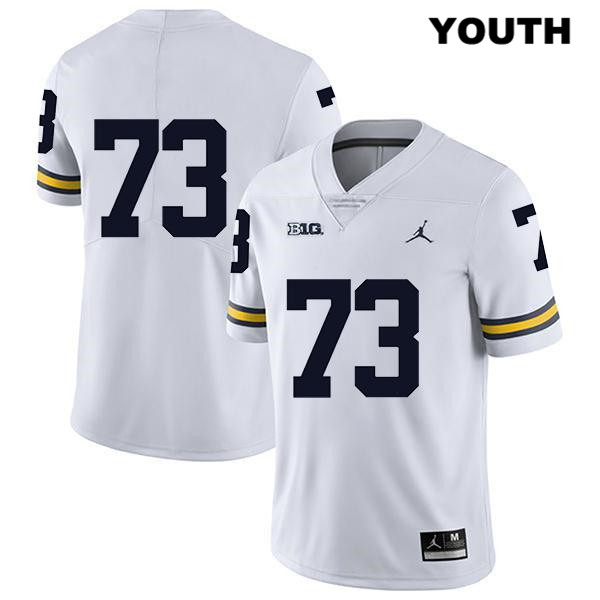 Youth NCAA Michigan Wolverines Jalen Mayfield #73 No Name White Jordan Brand Authentic Stitched Legend Football College Jersey XW25V60ED